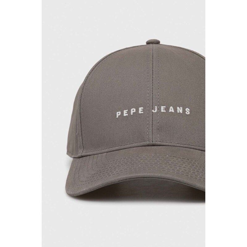 Bavlněná baseballová čepice Pepe Jeans zelená barva, s aplikací