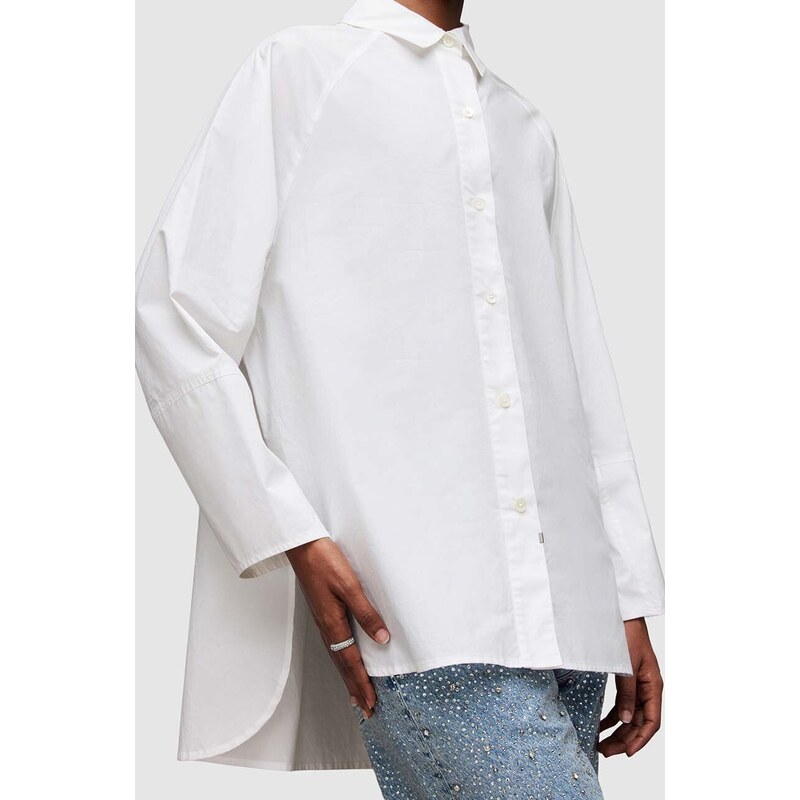 Košile AllSaints Evie bílá barva, relaxed, s klasickým límcem