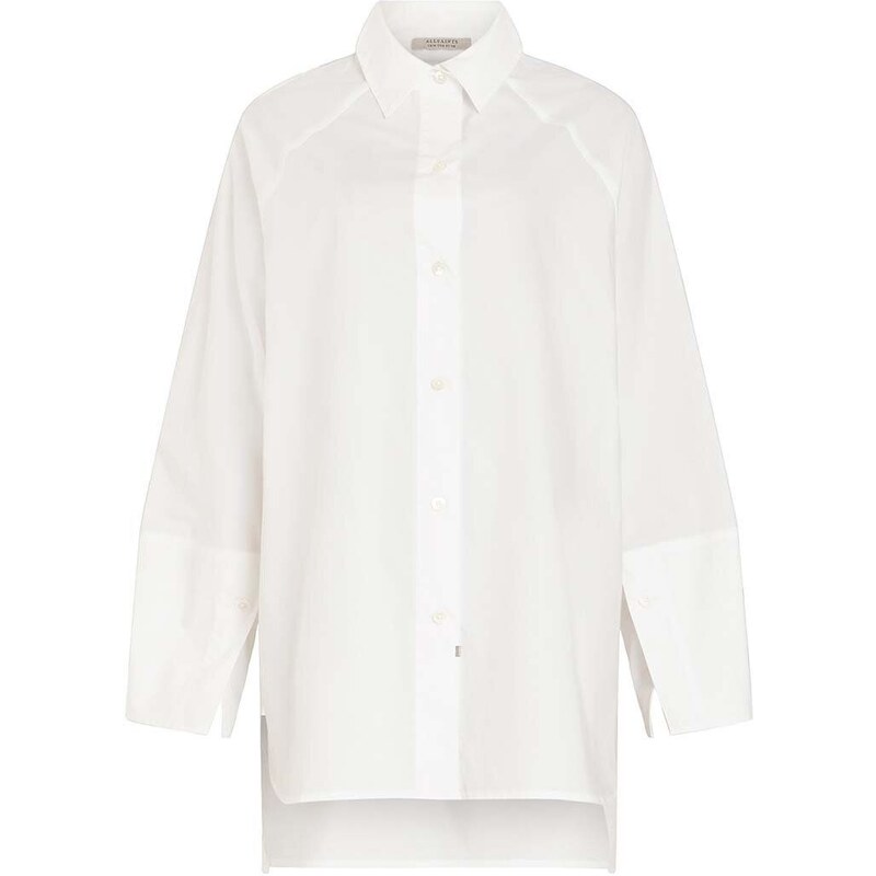 Košile AllSaints Evie bílá barva, relaxed, s klasickým límcem