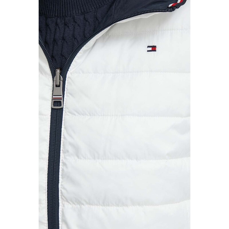 Oboustranná bunda Tommy Hilfiger dámská, bílá barva, přechodná