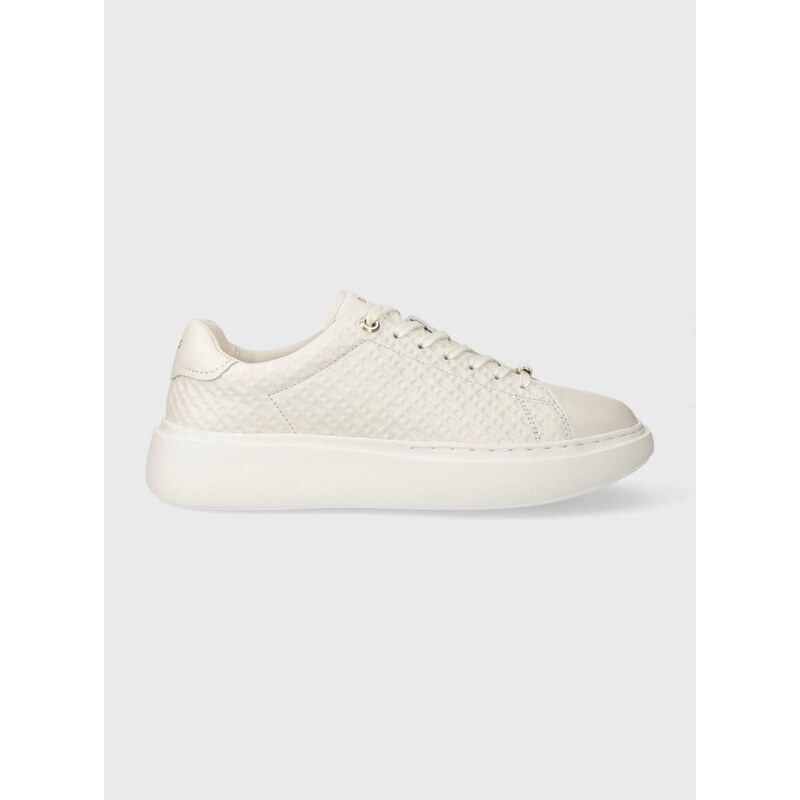 Kožené sneakers boty BOSS Amber bílá barva, 50513433