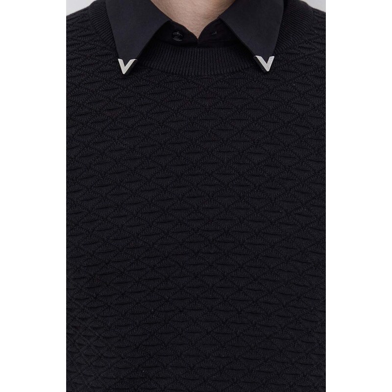 Bavlněný svetr HUGO černá barva