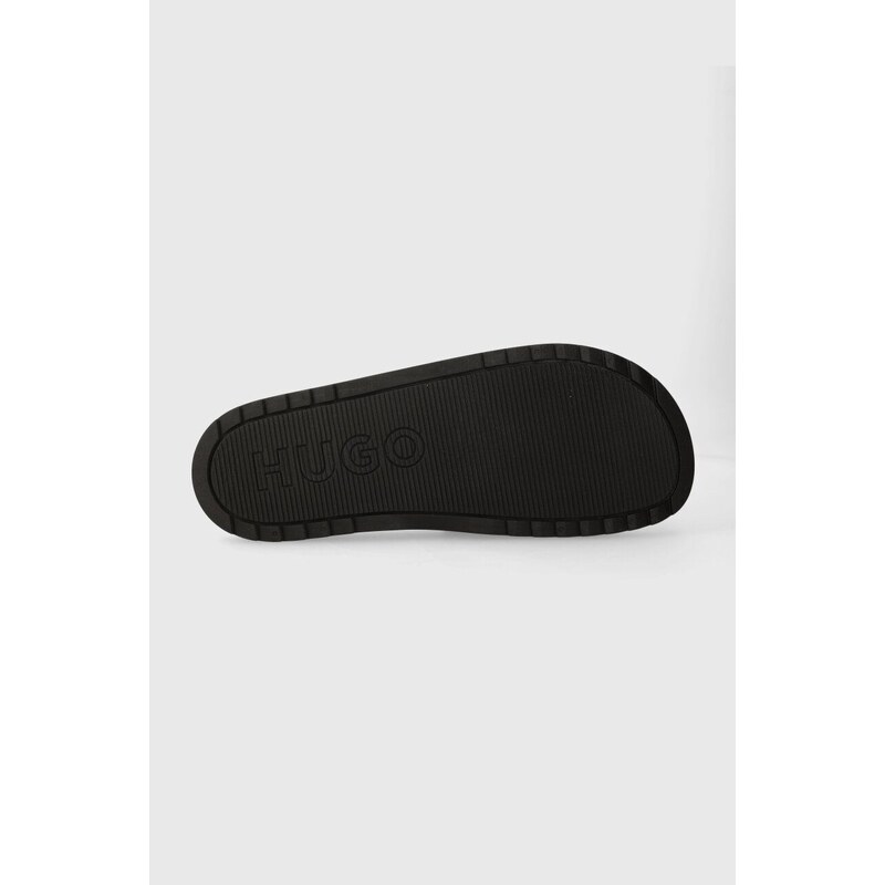 Pantofle HUGO Match pánské, černá barva, 50512801
