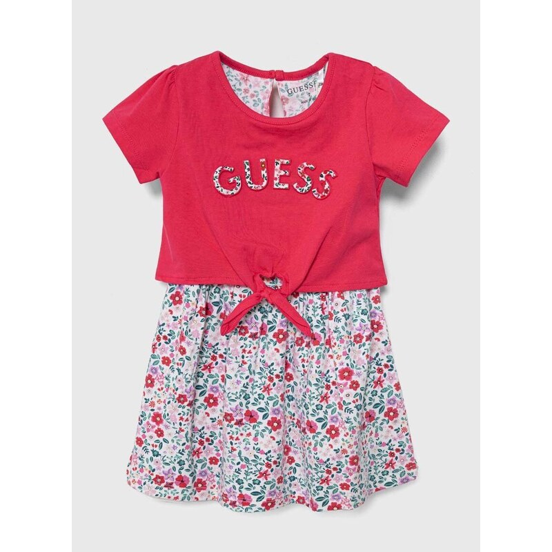 Dívčí šaty Guess růžová barva, mini