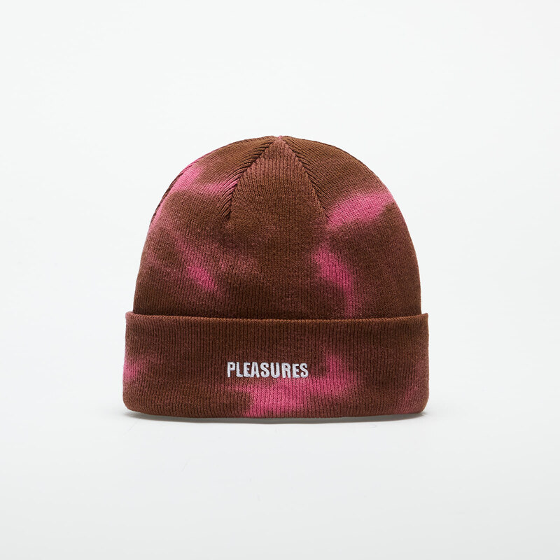 Čepice PLEASURES Impact Dyed Beanie Brown/ Pink