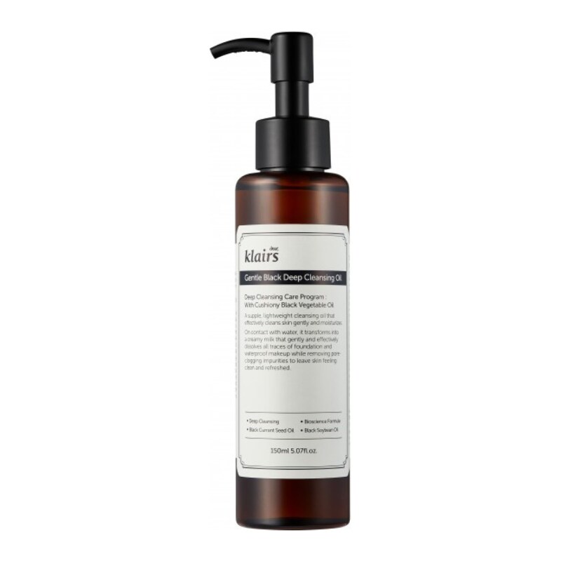 DEAR KLAIRS - GENTLE BLACK DEEP CLEANSING OIL - VEGAN hydrofilní čistící olej 150 ml