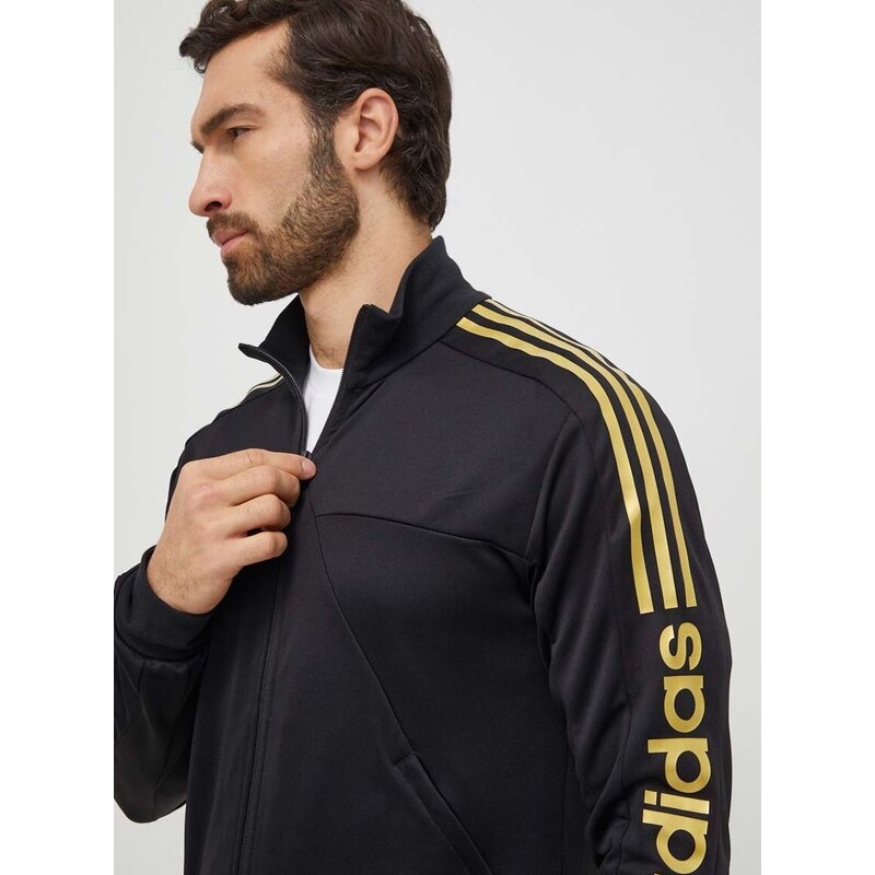 Mikina adidas TIRO pánská, černá barva, s potiskem, IM2920