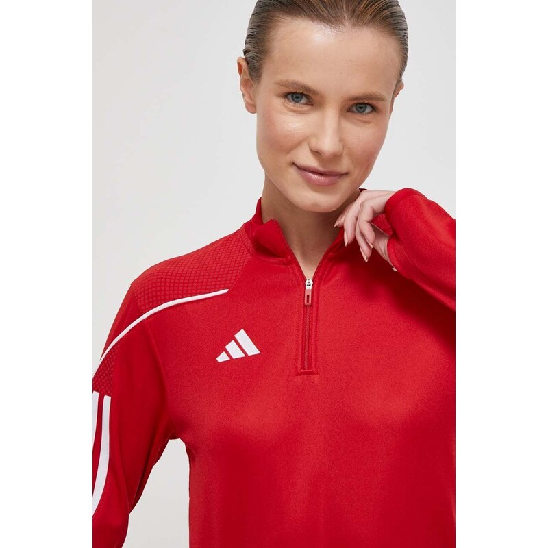 Halenka adidas Performance dámská, červená barva, s aplikací, HS3482