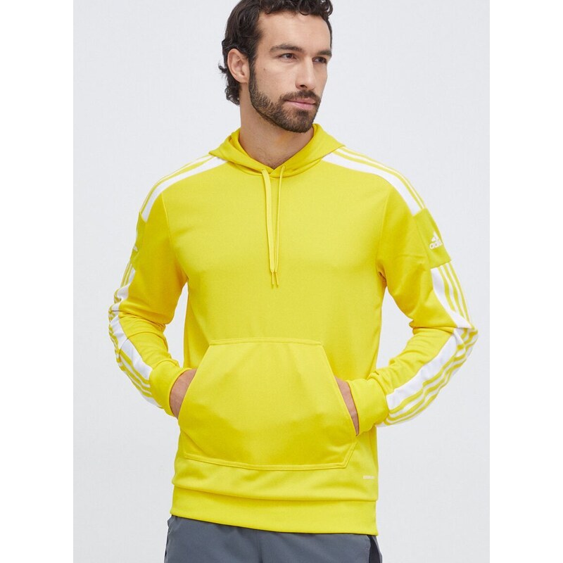 Tepláková mikina adidas Performance Squadra 21 žlutá barva, s kapucí, s aplikací, GP6438