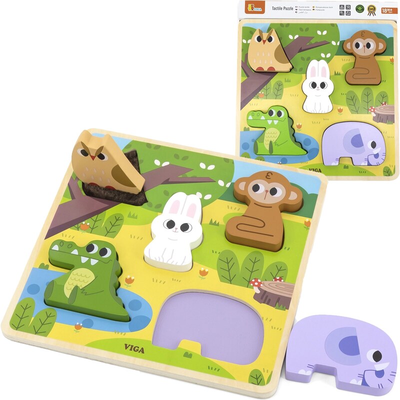 Viga Toys Dřevěná zvířátka VIGA, lesní puzzle - GLAMI.cz