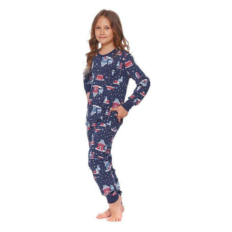 DN Nightwear Dětské pyžamo Winter time tmavě modré