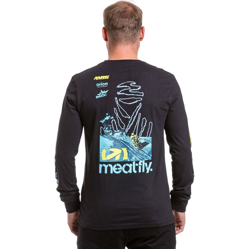 Meatfly pánské tričko s dlouhým rukávem Dakar Blue / Black |