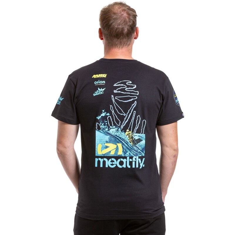 Meatfly pánské tričko Dakar Blue / Black | Modrá | 100% bavlna