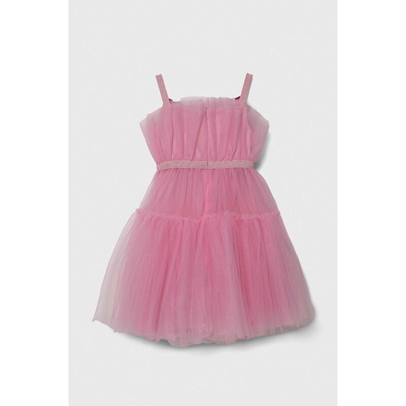 Dívčí šaty Guess růžová barva, midi