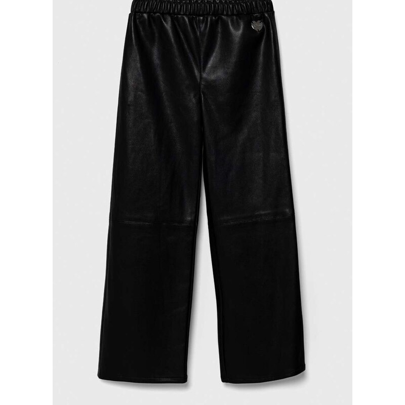 Dětské kalhoty Guess černá barva, hladké