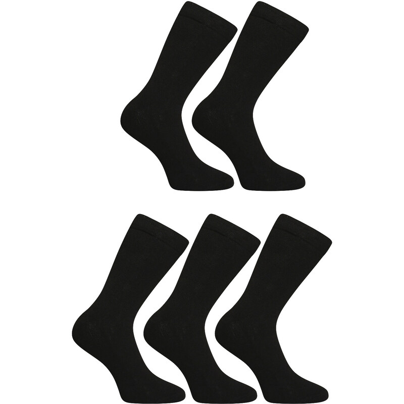5PACK ponožky Nedeto vysoké černé