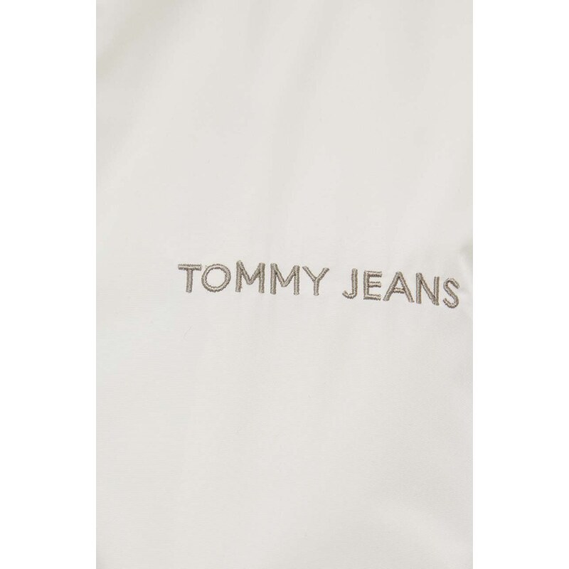 Bomber bunda Tommy Jeans béžová barva, přechodná