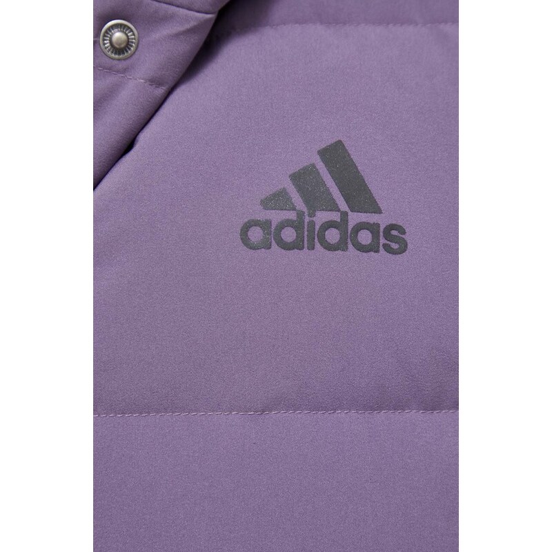 Péřová bunda adidas dámská, fialová barva, zimní