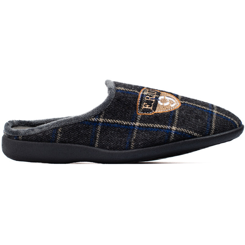 Men's black plaid slippers Shelvt