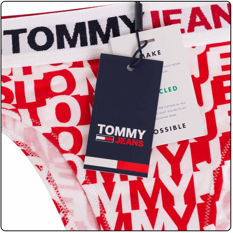 Tommy Hilfiger Jeans Tanga UW0UW0355609U Červená/bílá