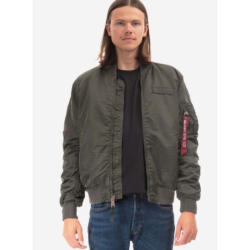 Bomber bunda Alpha Industries MA-1 VF Authentic Overdyed 108130 136 zelená barva, přechodná