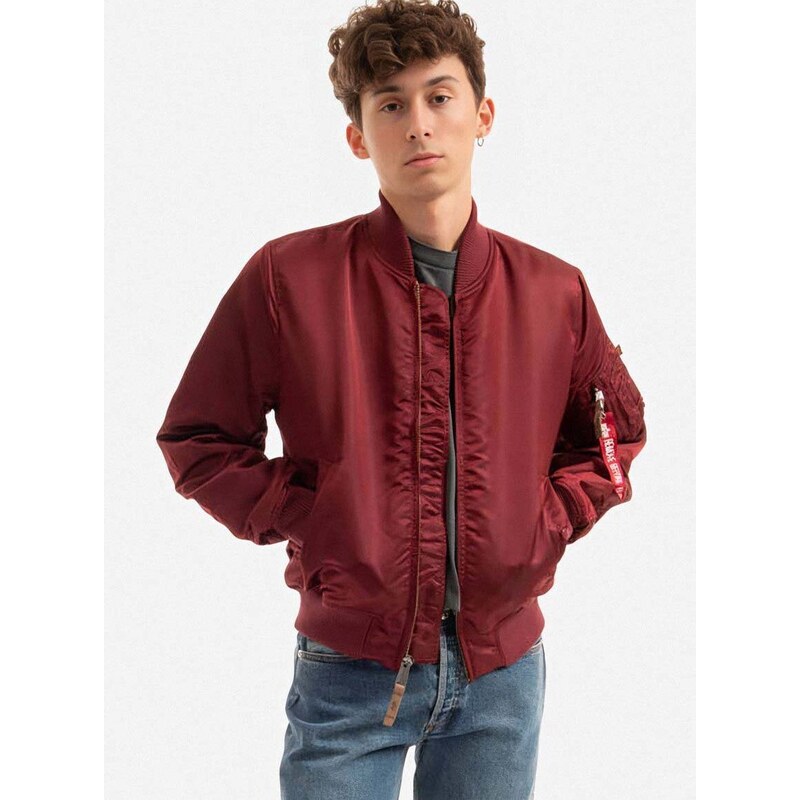 Bomber bunda Alpha Industries MA-1 VF 59 191118 184 vínová barva, přechodná