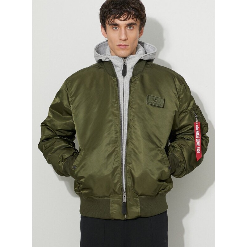 Bomber bunda Alpha Industries MA-1 D-Tec 183110 257 zelená barva, přechodná