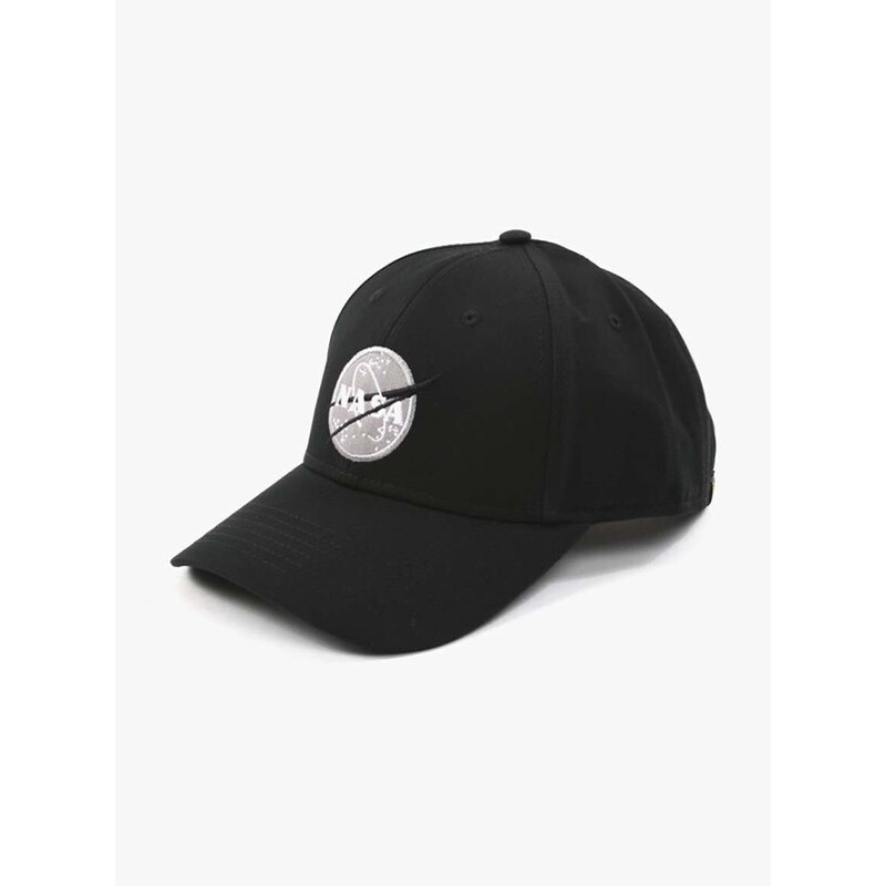 Bavlněná baseballová čepice Alpha Industries Nasa Cap černá barva, s aplikací, 186903.03-black