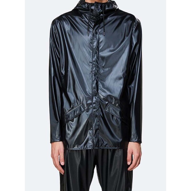 Nepromokavá bunda Rains Jacket černá barva, přechodná, 1201.SHINYBLACK-SHINY.BLAC