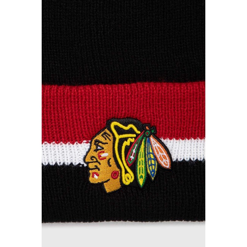 Čepice 47brand NHL Chicago Blackhawks černá barva, z tenké pleteniny