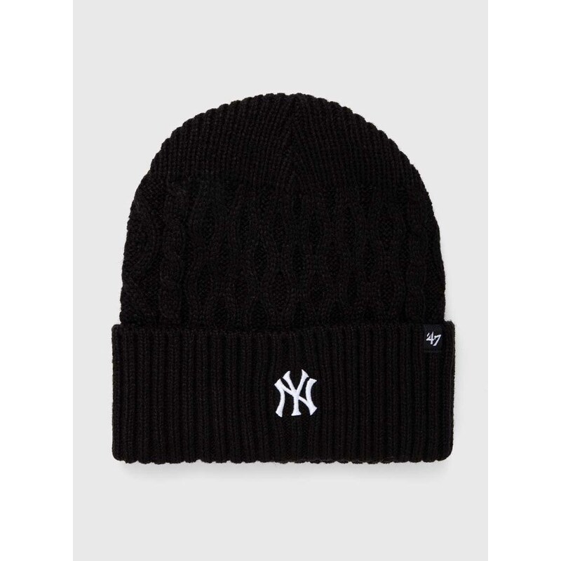 Čepice 47brand MLB New York Yankees černá barva, z tenké pleteniny