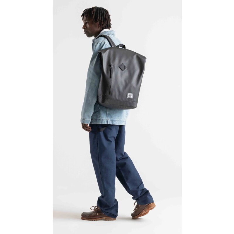 Herschel Roll Top Backpack Grid Black 23l