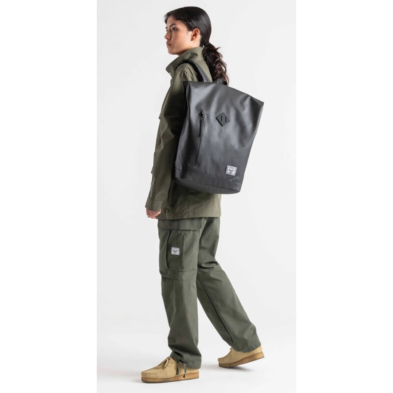 Herschel Roll Top Backpack Grid Black 23l