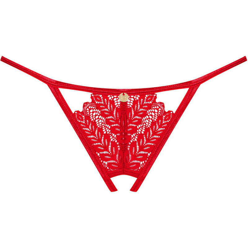 Obsessive Červené otevřené tanga Ingridia crotchless thong