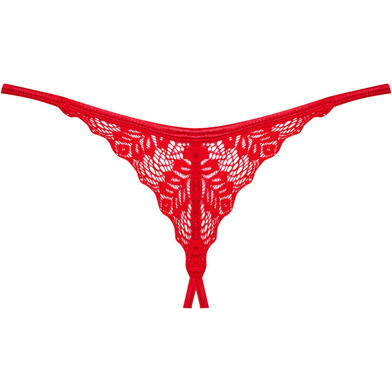 Obsessive Červené otevřené tanga Ingridia crotchless thong