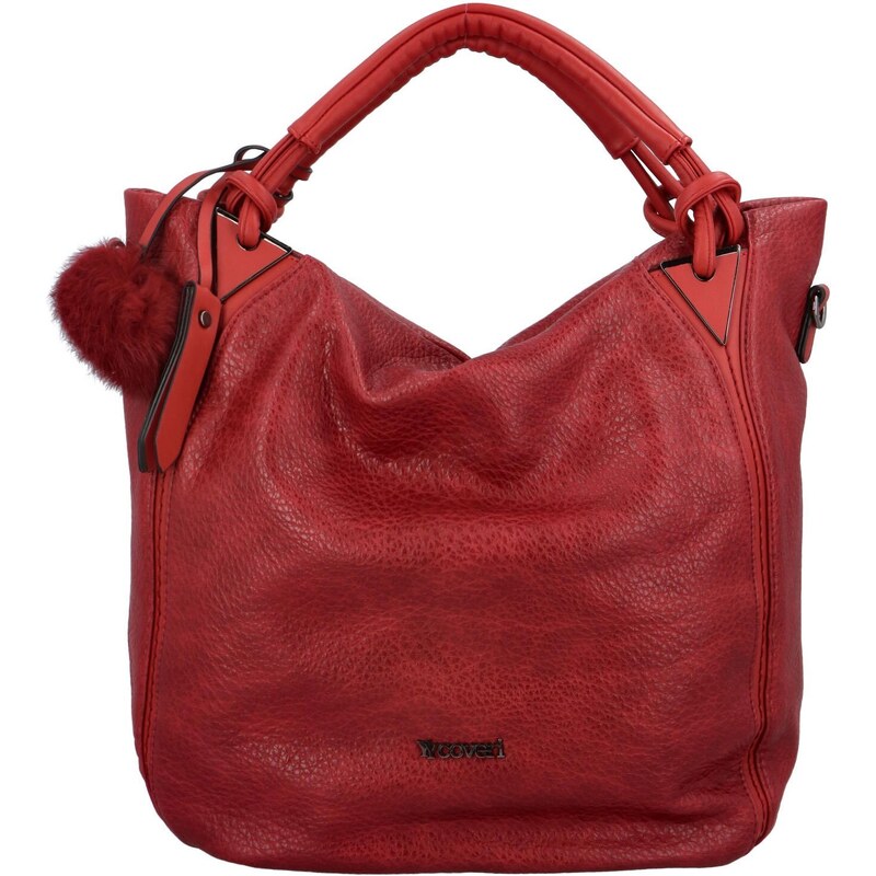 Coveri Trendy dámská koženková kabelka Chanttal, červená