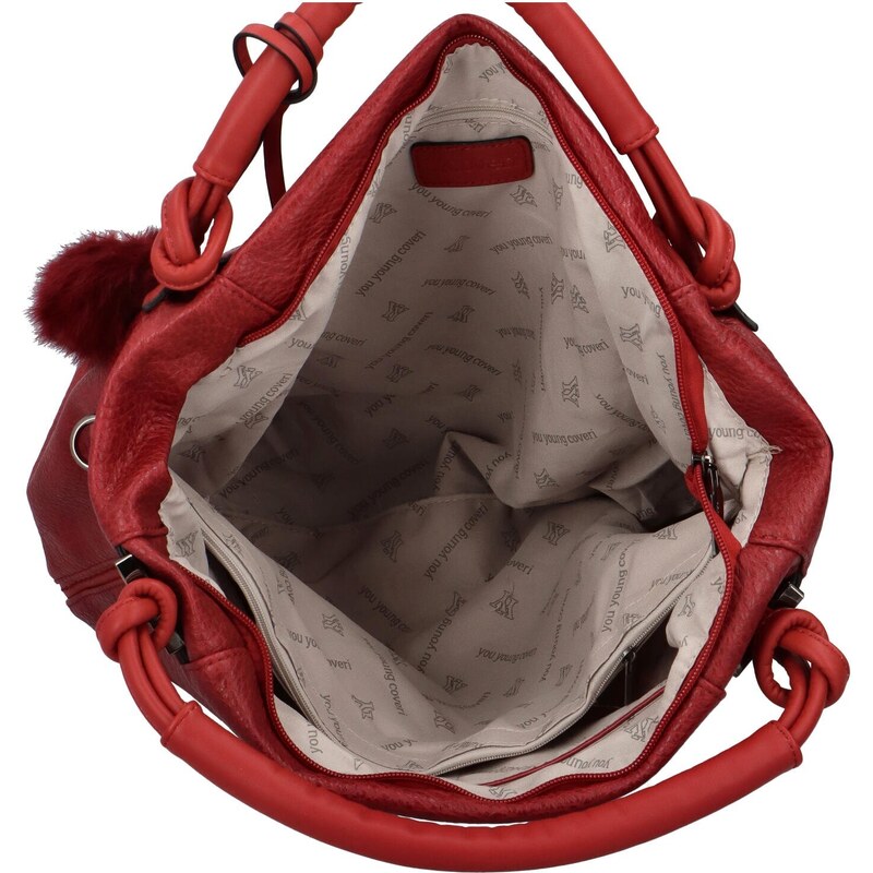 Coveri Trendy dámská koženková kabelka Chanttal, červená