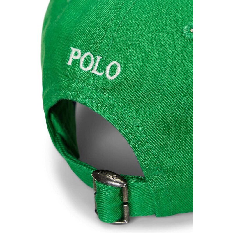 Dětská bavlněná kšiltovka Polo Ralph Lauren zelená barva