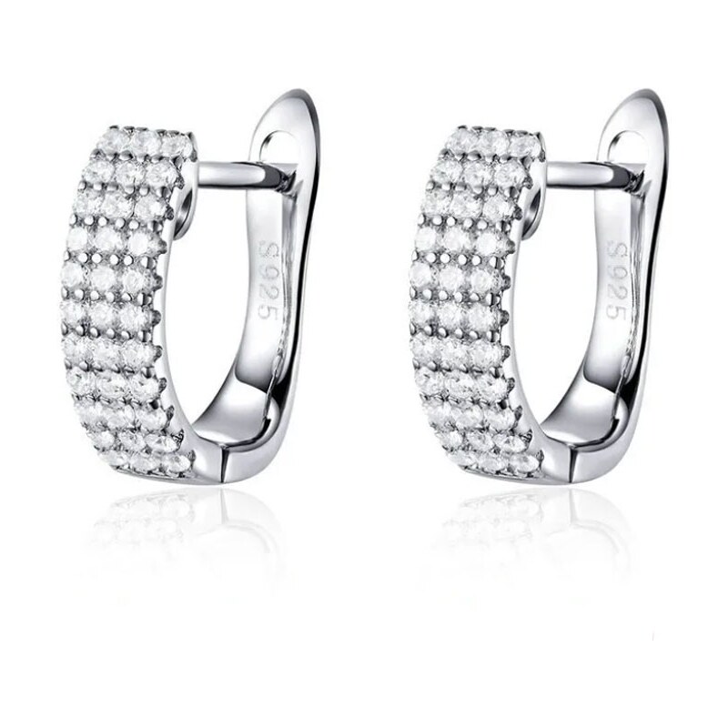 GRACE Silver Jewellery Elegantní stříbrné náušnice s pavé zirkony 87728423