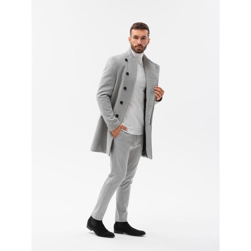 Ombre Clothing Pánský kabát ASHTON grey melange