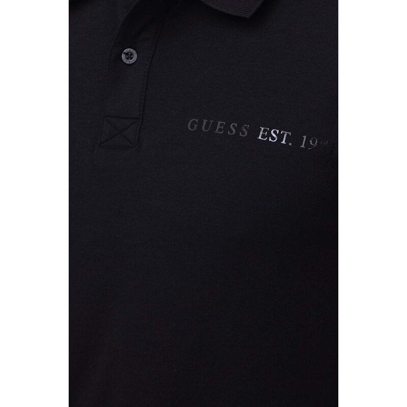 Tričko s dlouhým rukávem Guess OLIVER černá barva, s potiskem, M4RP36 KBL51