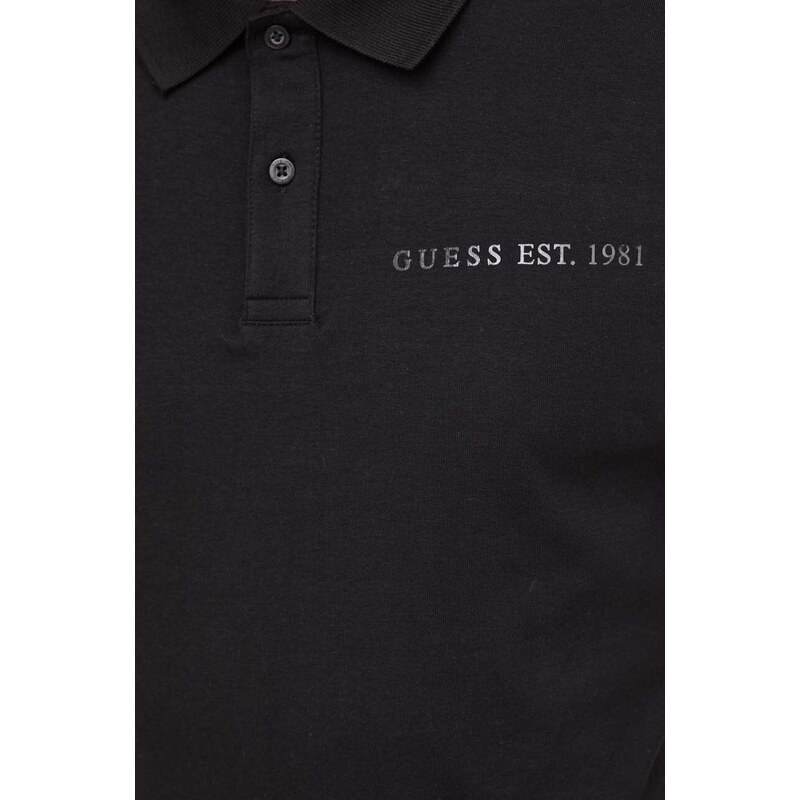 Polo tričko Guess NOLAN černá barva, M4RP66 KBL51