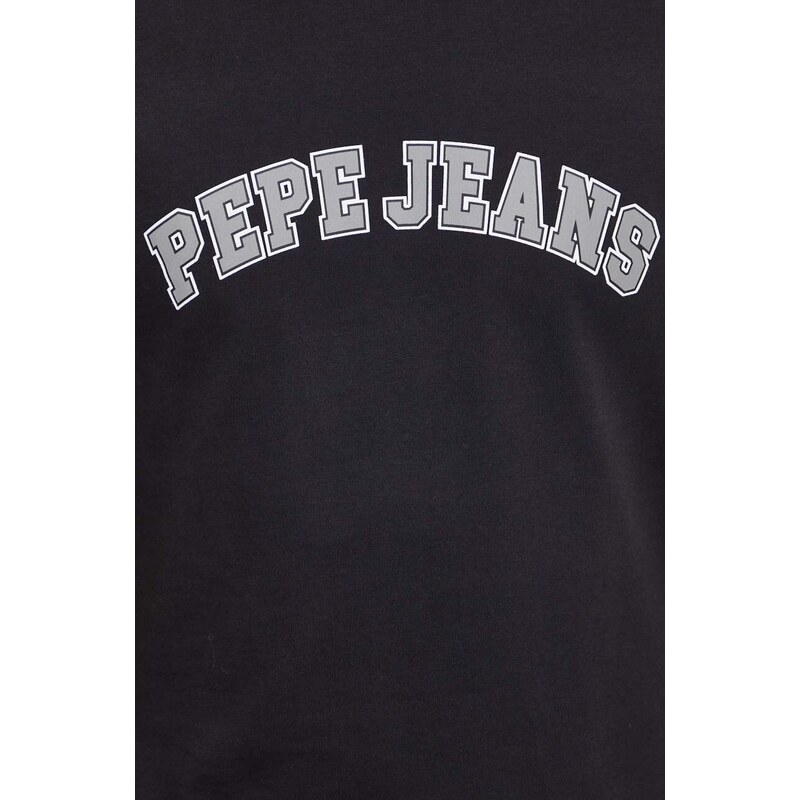 Bavlněné tričko Pepe Jeans černá barva, s potiskem