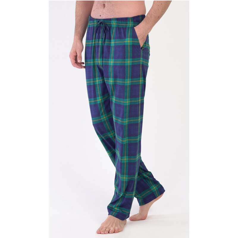 Gazzaz Pánské pyžamové kalhoty William, barva zelená, 100% bavlna