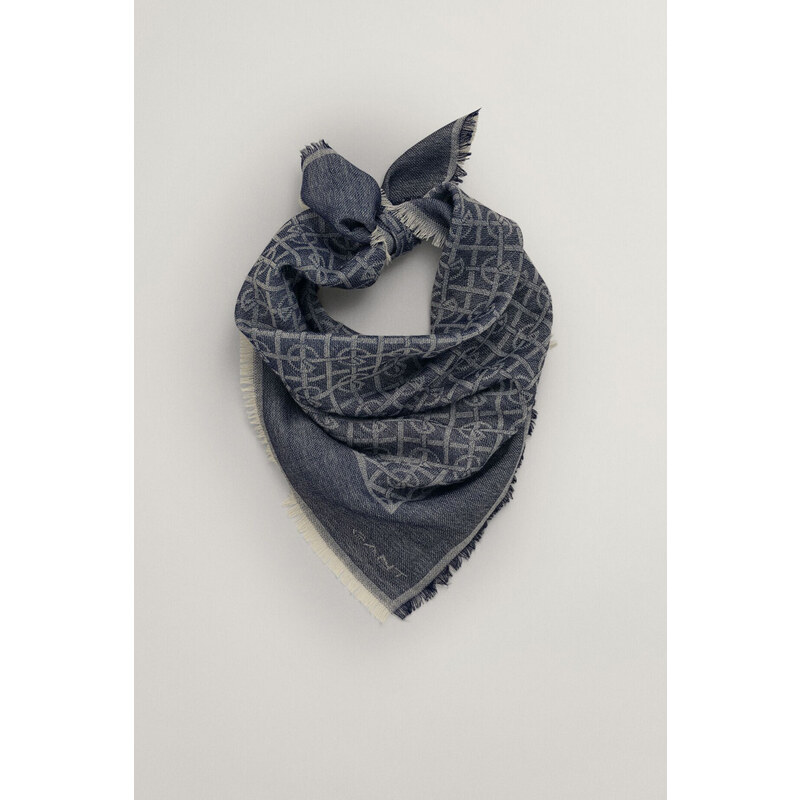 ŠÁLA GANT G PATTERN LIGHTWEIGHT WOVEN SCARF modrá None