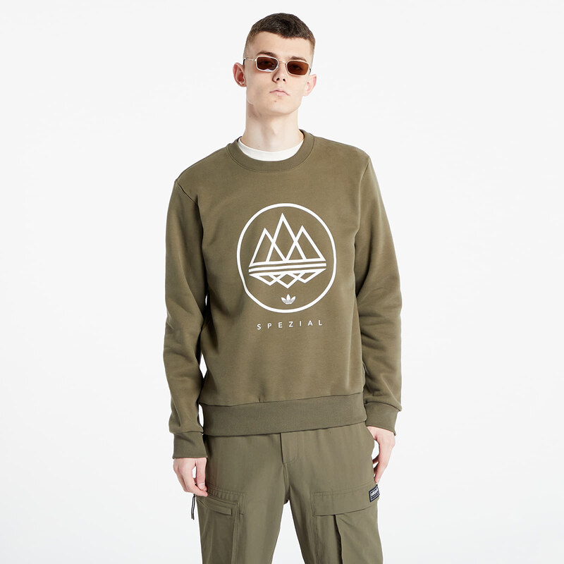 adidas Originals Pánská mikina adidas SPEZIAL Modtrefoil Crew Olive Strata