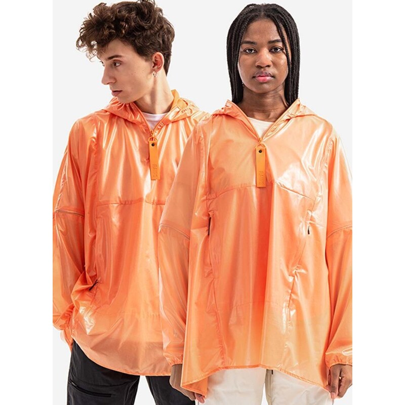 Nepromokavá bunda Rains Ultralight Anorak oranžová barva, přechodná, oversize, 18760.ORANGE-ORANGE