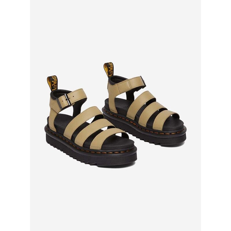 Kožené sandály Dr. Martens Blaire Pisa dámské, béžová barva, 30706358-beige