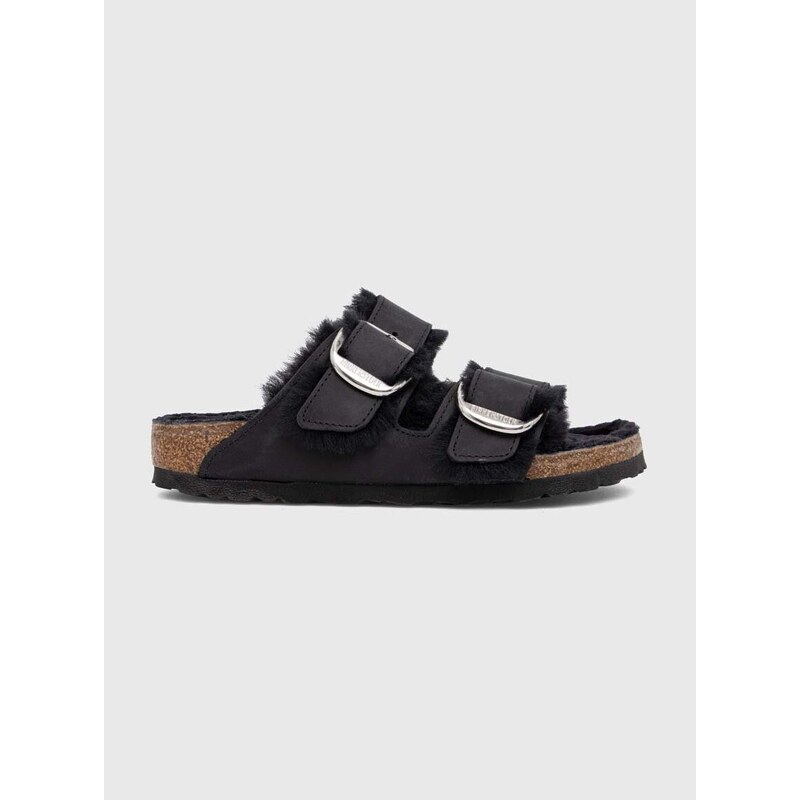 Kožené pantofle Birkenstock dámské, černá barva