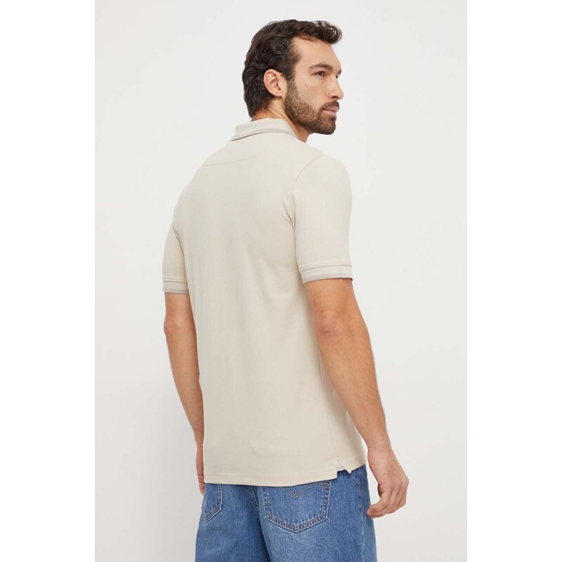Polo tričko Guess LYLE béžová barva, s potiskem, M4RP60 K7O64